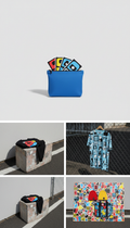 Electric Blue Zip Bag With Sticker Pack
